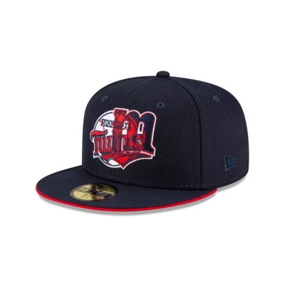 Sapca New Era Minnesota Twins MLB Double Logo 59FIFTY Fitted - Albastri